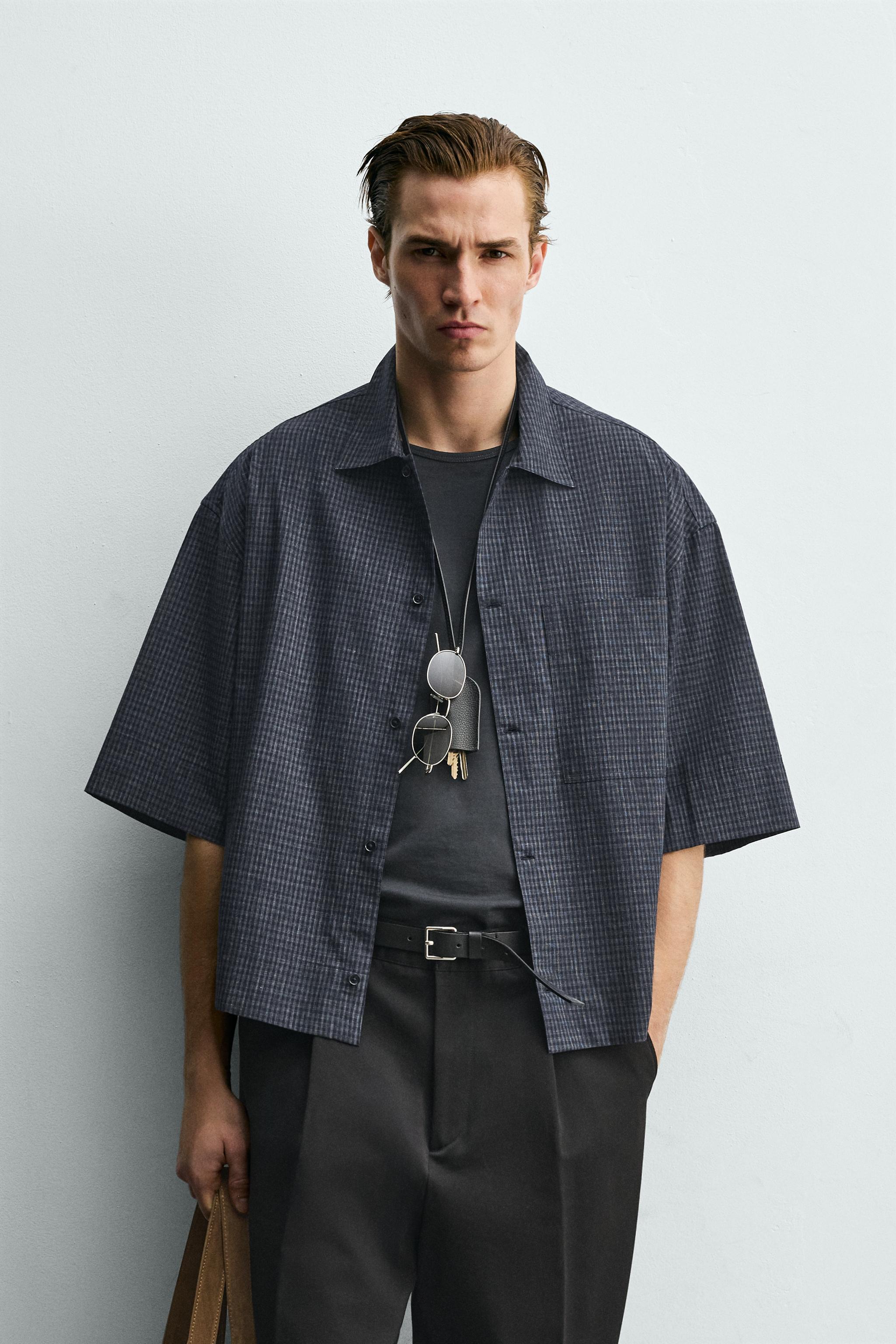 CHEMISE COUPE BOXY À CARREAUX